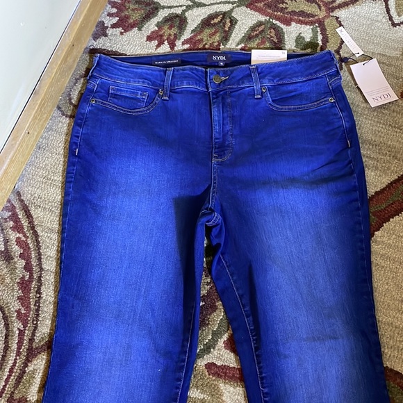 NYDJ Size 16 Jeans Blue Straight Stretch Denim Lift X Tuck Technology $119 NWT - Picture 16 of 16